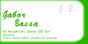 gabor bassa business card